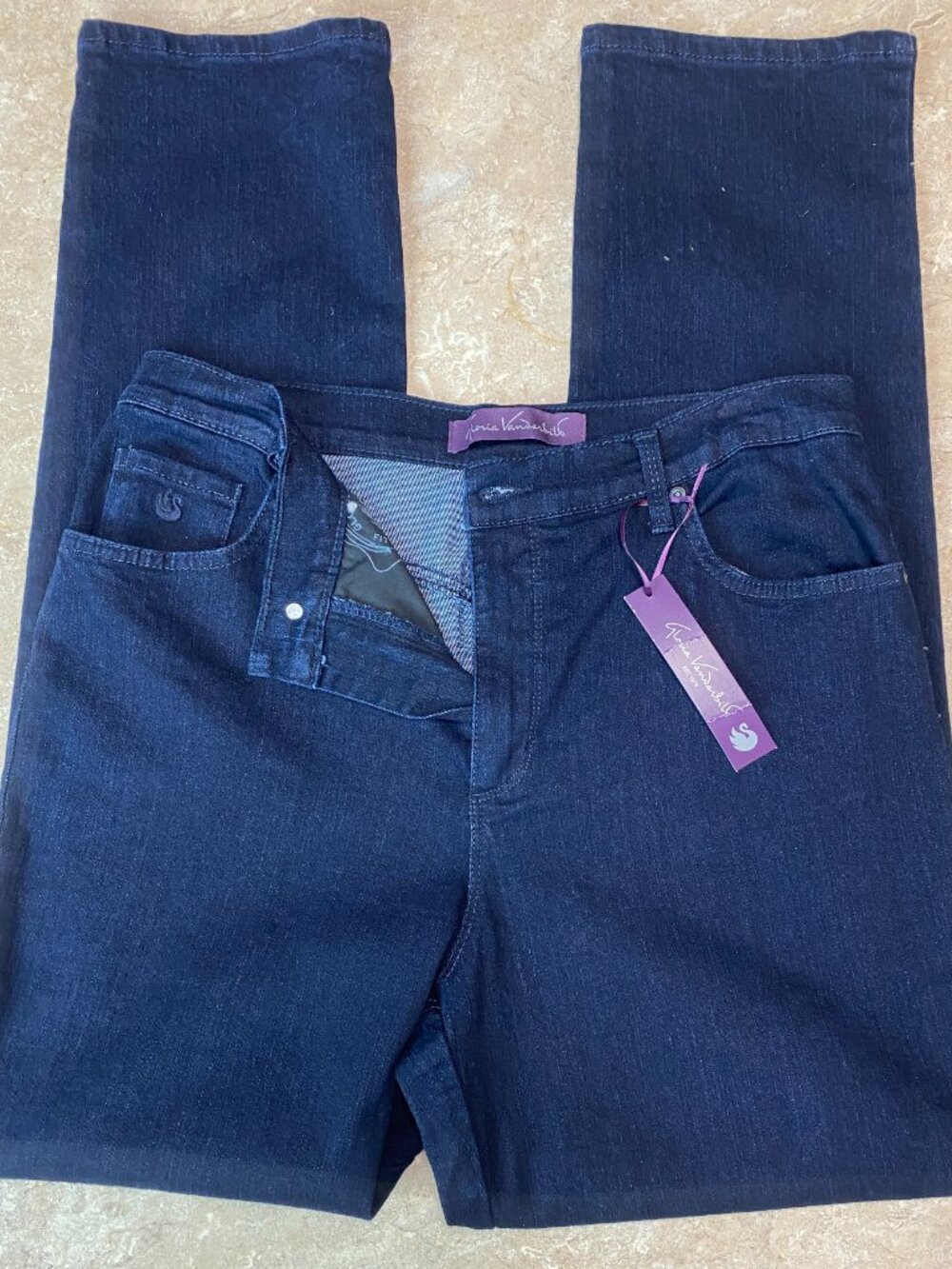 Gloria Vanderbilt Amanda Ultra Stretch Dark Blue Jeans NWT Size 12 - #71